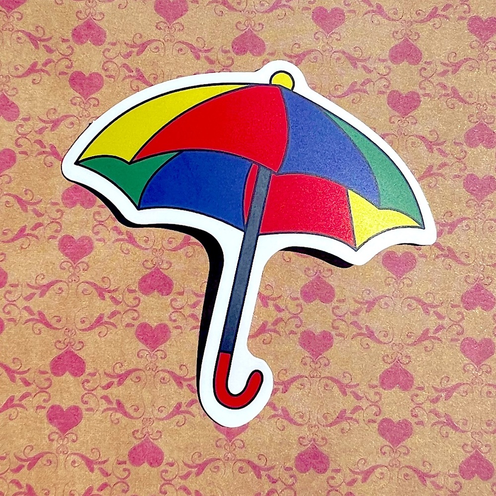 Umbrella Pride Month LGBTQIA + Rainbow Vibrant Single Decor Accent Sticker